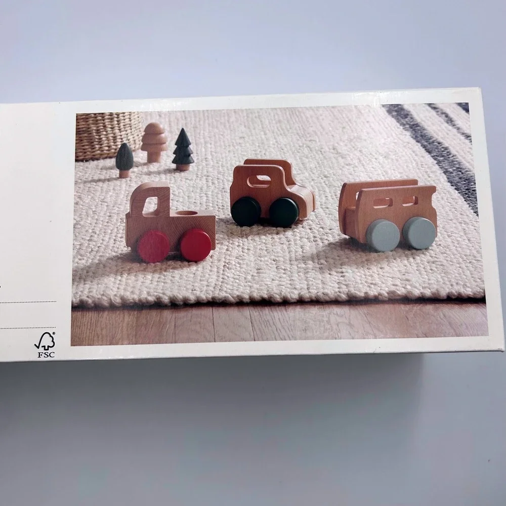Hearth & Hand with Magnolia Wood Car Set 3 Piece Toddler Toy New